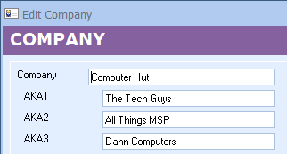 Productivity Feature: Company AKA