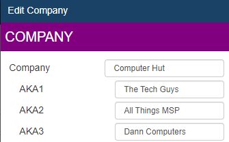 Productivity Feature: Company AKA