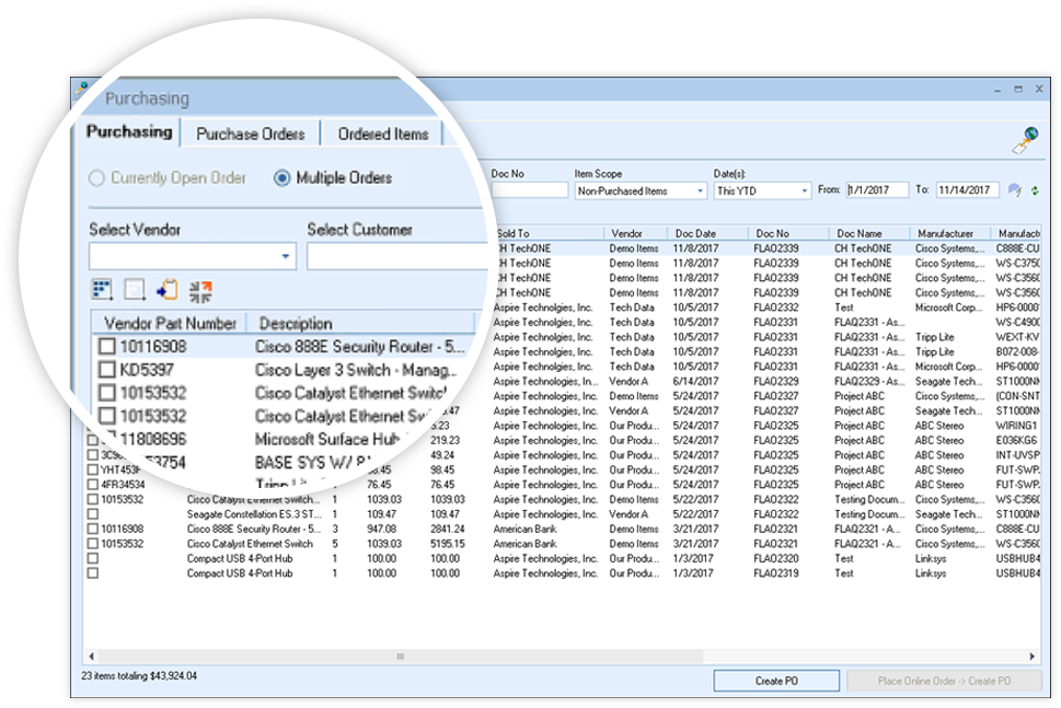 Quoting software with accounting integration